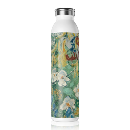 Flowers by August Babberger Slim Water Bottle