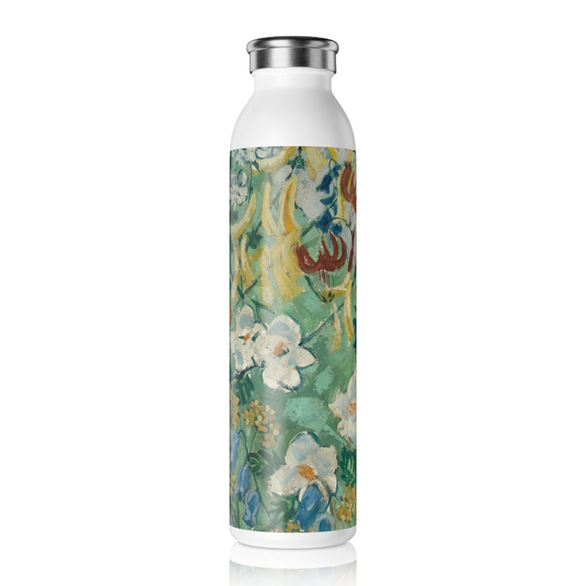 Flowers by August Babberger Slim Water Bottle