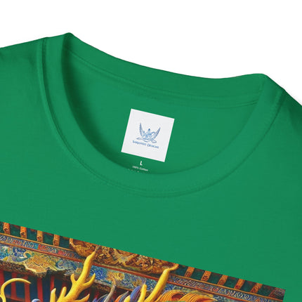 Tibetan Dragon Over Kabuki Duel Softstyle T-Shirt
