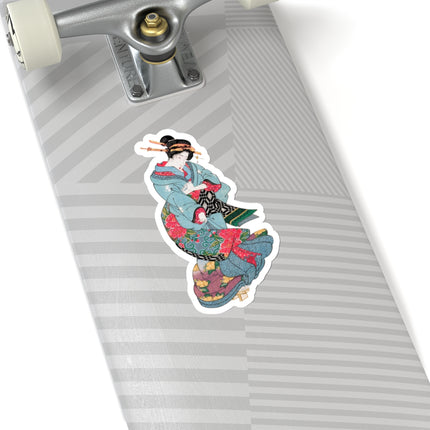 Beauties in a Spring Storm by Keisai Eisen Kiss-Cut Stickers (4 Sizes)