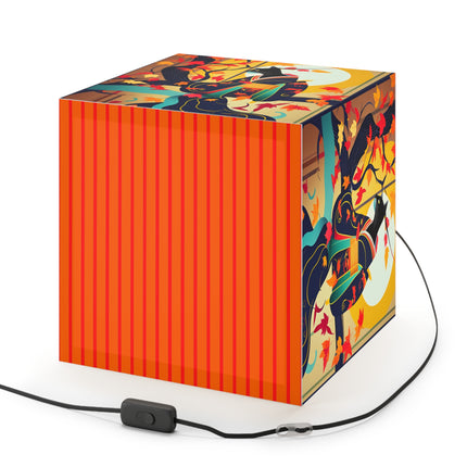 Black Cat in Kimono Light Cube Lamp