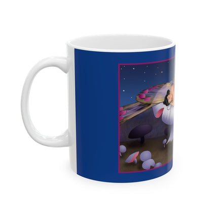 Slumbering Fairy on the Mushroom Ceramic Mug 11oz