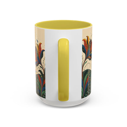 🌺🦋 The Enchanted Floral Voyage Colorful Mug – Art Deco Botanical Whimsy