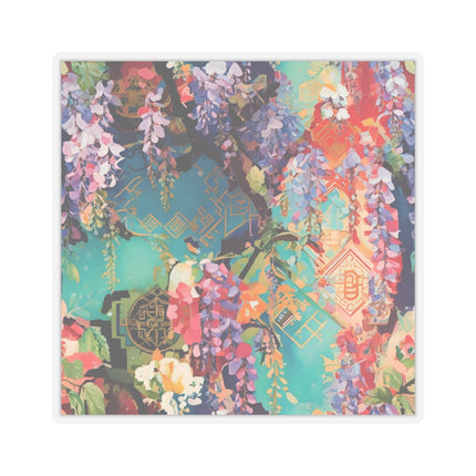 Golden Wisteria Symphony Kiss-Cut Stickers (4 Sizes)