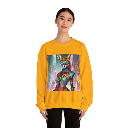 Cyber Cat Glamour Unisex Heavy Blend™ Crewneck Sweatshirt