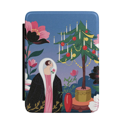 🌹🎄 The Lady Of The Candlelit Rose Tree Kindle Case – Art Deco Christmas Garden