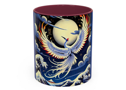 Majestic White Crane Colorful Mugs (11oz, 15oz)