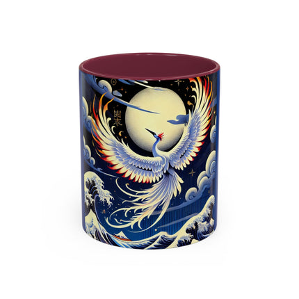 Majestic White Crane Colorful Mugs (11oz, 15oz)