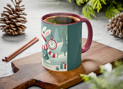 Candy Cane Timekeeper Bunny Colorful Mugs (11oz, 15oz)