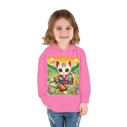 Samurai Kitten Toddler Pullover Fleece Hoodie