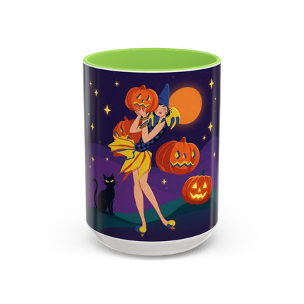 🎃🕯️ Moonlit Pumpkin Masquerade Colorful Mug – Whimsical Halloween Charm