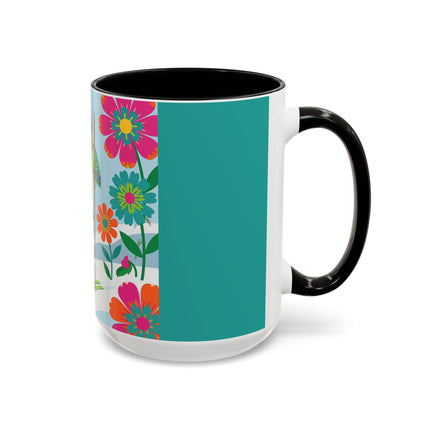🎿🌸 The Winter Flower Adventurer Colorful Mug – Colorful Ski Fantasy