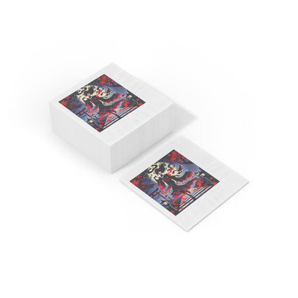 Halloween Sorceress White Coined Napkins