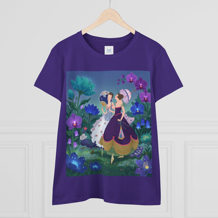 💜🌸 The Ladies Of The Enchanted Garden Cotton Tee – Art Deco Fashion Illustration