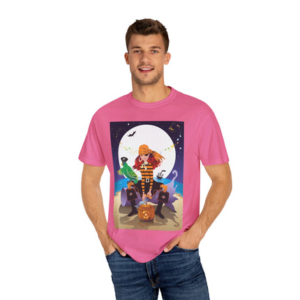 Moonlit Pirate Halloween Unisex Garment-Dyed T-shirt