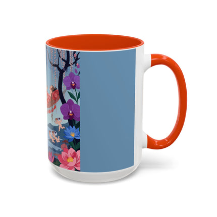The Ladies Of The Enchanted Hammock Colorful Mugs – Art Deco Whimsical Garden Elegance