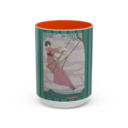 La balançoire by Georges Lepape Colorful Mugs (11oz, 15oz)