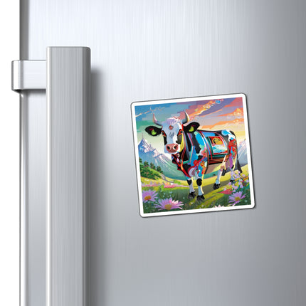 Cyber Glitch Cow Magnets (3 Sizes)