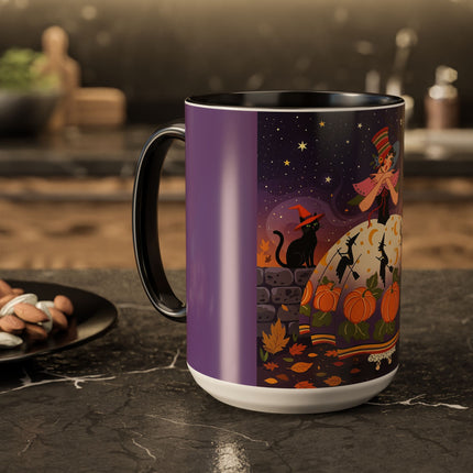 🎃🌙 The Pumpkin Moon Dress Colorful Mug – Whimsical Halloween Fashion