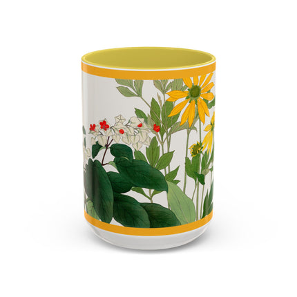 Clerodendrum & Rudbeckia Flower by Tanigami Kônan Colorful Mugs (11oz, 15oz)