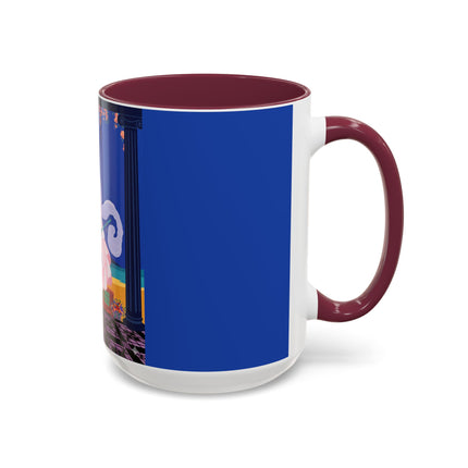 The Moonlit Promenade Colorful Mug (11oz, 15oz) – Blush Elegance, Coastal Romance & Art Deco Style