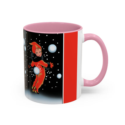 A Festive Snowball Toss Colorful Mugs (11oz, 15oz)