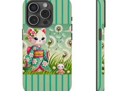 Geisha Kitten and the Dandelion Phone Cases