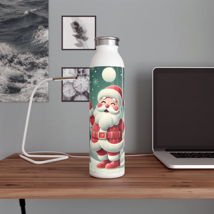 Santa's Joyful Night Slim Water Bottle
