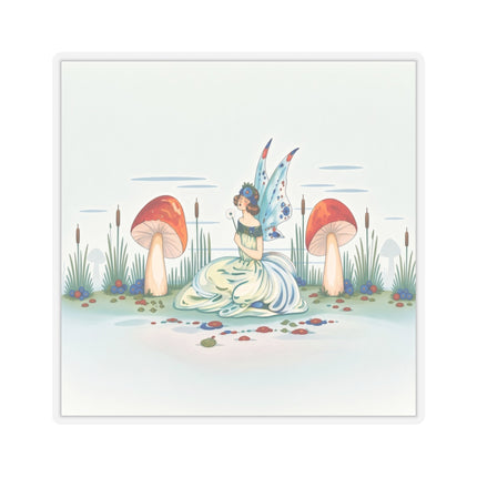🧚🍄 The Fairy Of The Scarlet Mushrooms Kiss-Cut Stickers – Art Deco Woodland Fantasy