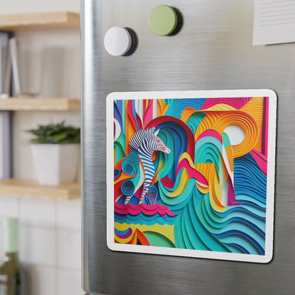 Surfing Zebra Die-Cut Magnets (5 Sizes)