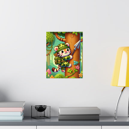 🐅🌿 Stealthy Stripes Matte Vertical Poster – Jungle Adventure & Fearless Spirit
