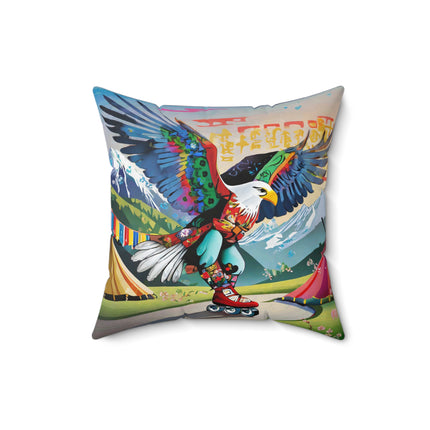 Eagle Skater Spun Polyester Square Pillow