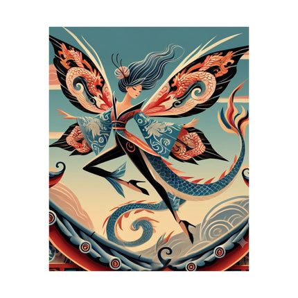 🐉🧚 Dragon Fairy of the Temple Matte Vertical Poster – Mystical Power & Ancient Elegance