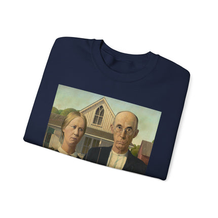 American Gothic by Grant Wood Heavy Blend™ Crewneck Sweatshirt