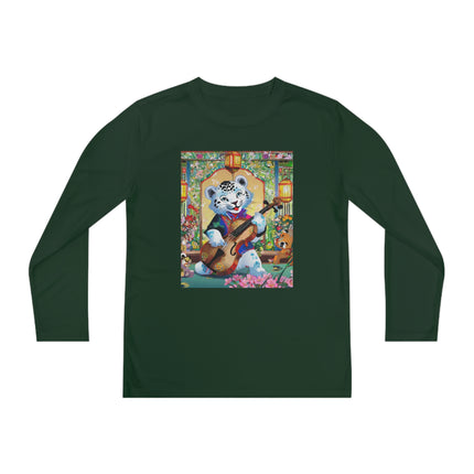 Melodies of the Snow Lion Cub Youth Long Sleeve Competitor Tee – Musical Magic & Enchanted Adventure