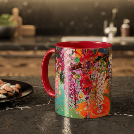 Golden Wisteria Elegance Colorful Mugs (11oz, 15oz)