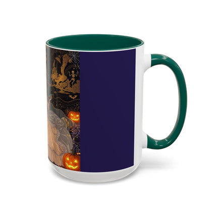 🌙🎃 The Moonlit Parlor Masquerade Colorful Mug – Elegant Halloween Romance
