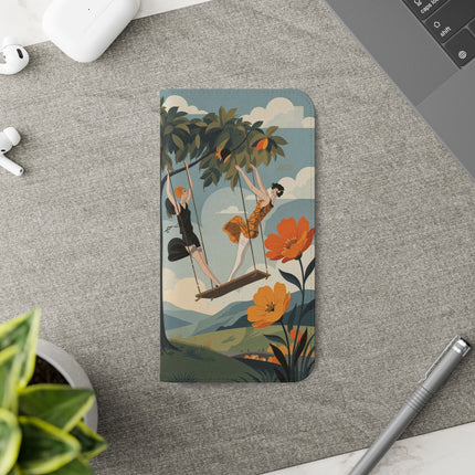 🌳🌺 The Ladies Of The Garden Swing Flip Case – Art Deco Floral Adventure