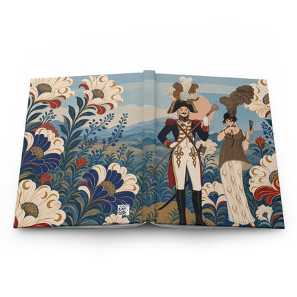 🎩🌸 The Grand Floral Promenade Hardcover Journal – Art Deco Historical Fashion Romance