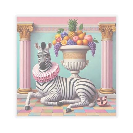 Zebra, Fruit, and Pink Columns Kiss-Cut Stickers (4 Stickers)
