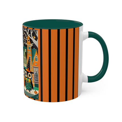 Night of the Trick-or-Treating Owlets Colorful Mugs, 11oz