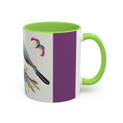 Bluebird & Butterfly Colorful Mugs – Spring Harmony & Delicate Beauty