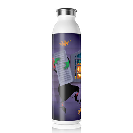 Whimsical Halloween Mischief Slim Water Bottle
