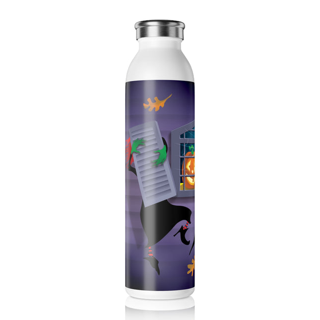 Whimsical Halloween Mischief Slim Water Bottle