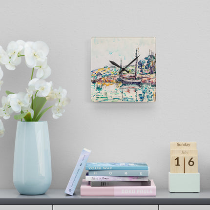 Concarneau by Paul Signac Acrylic Wall Clock, Round and Square