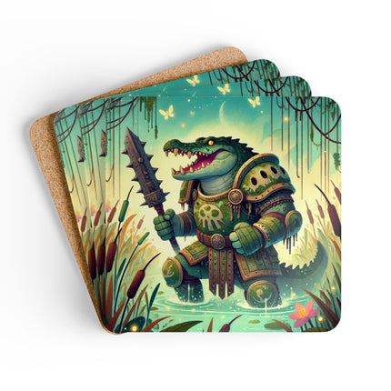 Swamp Tyrant Corkwood Coaster Set