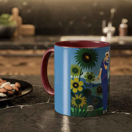 The Secret Language Of Flowers Colorful Mugs – Art Deco Botanical Elegance