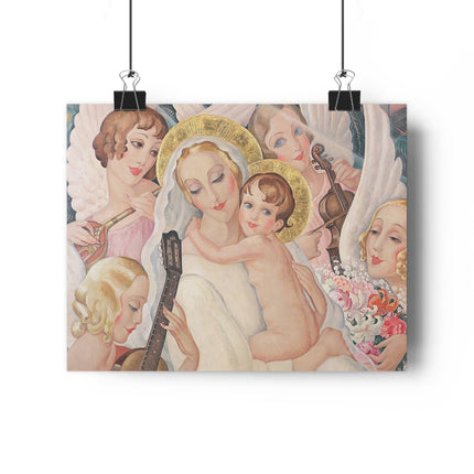 Madonna with Child surrounded by musical angels by Gerda Wegener Giclée Art Print