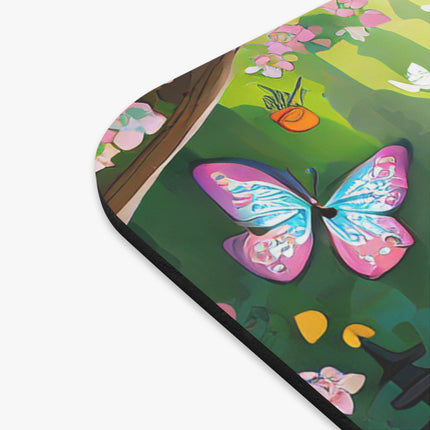 Baby Unicorns and Fluttering Butterflies Mouse Pad, Rectangle