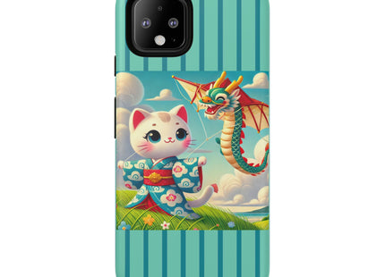 Geisha Kitten and the Dragon Kite Phone Cases